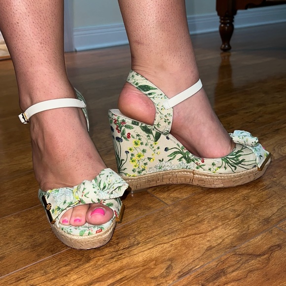 Tory Burch Penny Wedge Sandals Size 11 - Picture 4 of 7